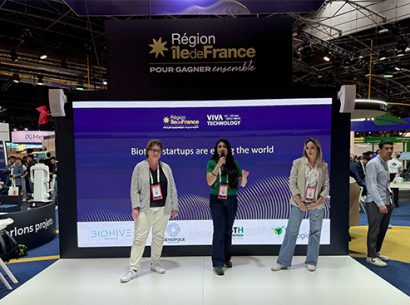Vivatechnology 2024 - Startups Genopolitaines pitchant sur le stand de la Région Île-de-France : STH Biotech, BioHive, Alga Biologics