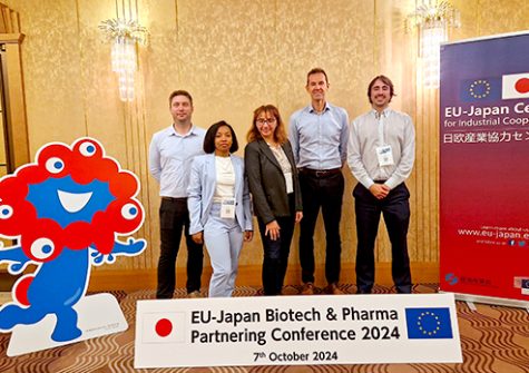 Mission Bio Japan 2024 : Abolis Biotechnologies et Ispiron, accompagnées par Laurence Lacroix-Orio, directrice du Pôle Croissance et Prospection de Genopole, Paul Caroën, Program Manager et Alexis Biton, coordinateur des affaires internationales